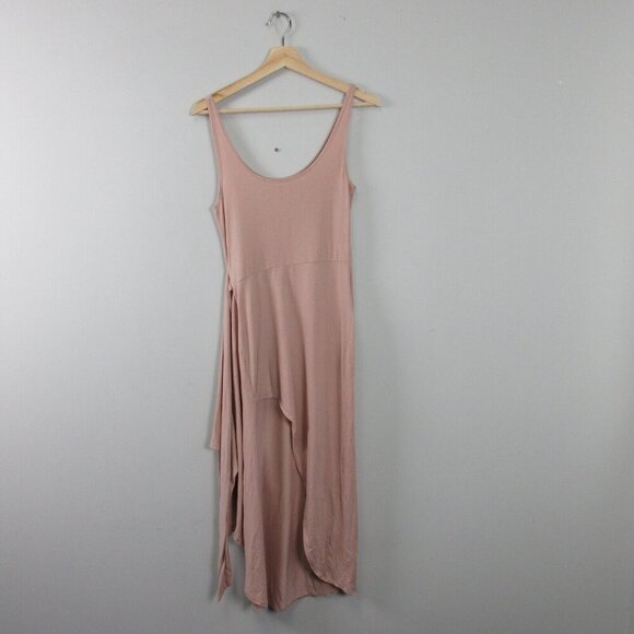Reformation Jeans Kaila Tank Midi Wrap Dress S Pink Knit Stretch Casual Chic 310 - Picture 1 of 11
